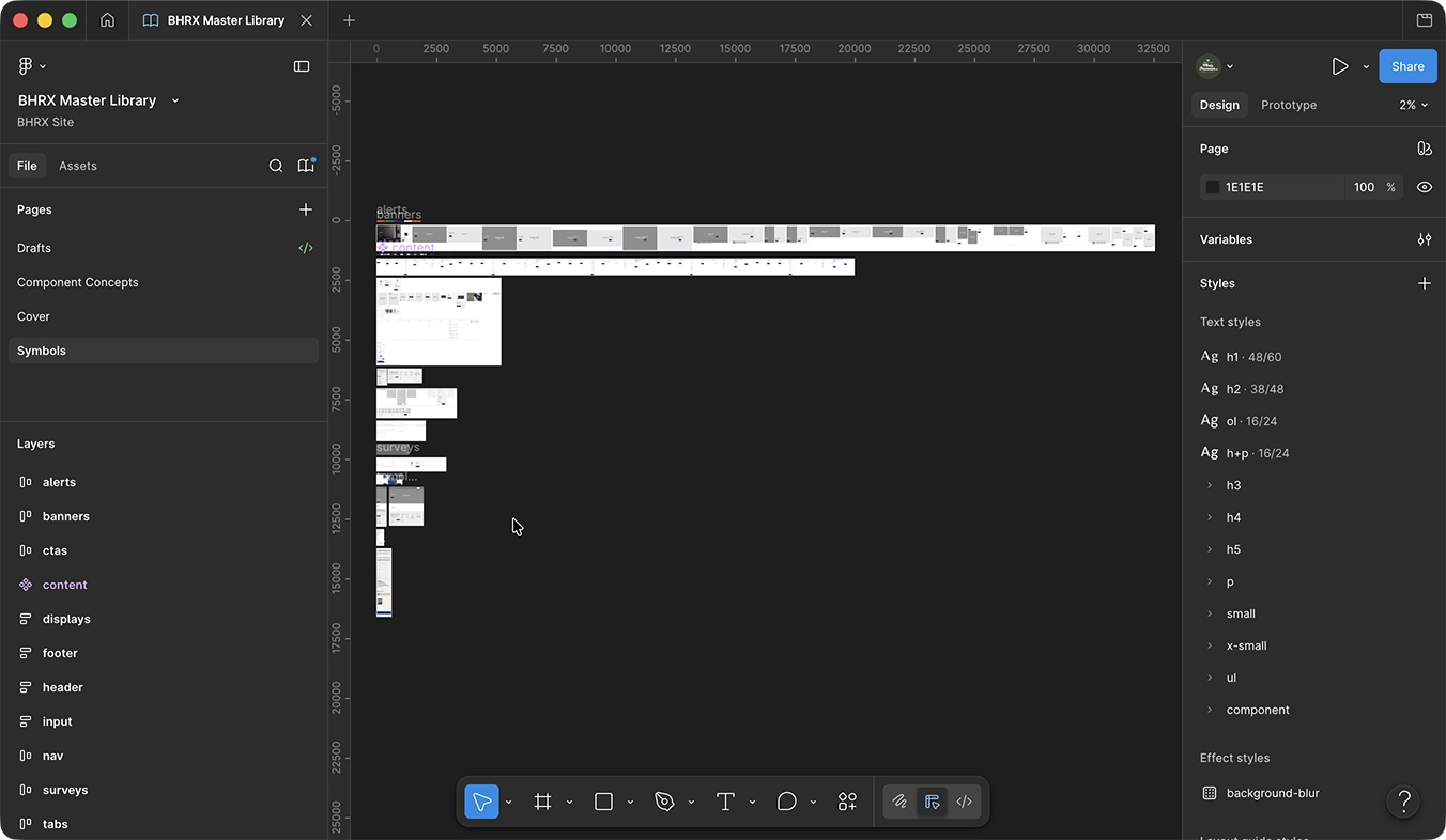 BodyHealthRx V1 design system component library overview in Figma