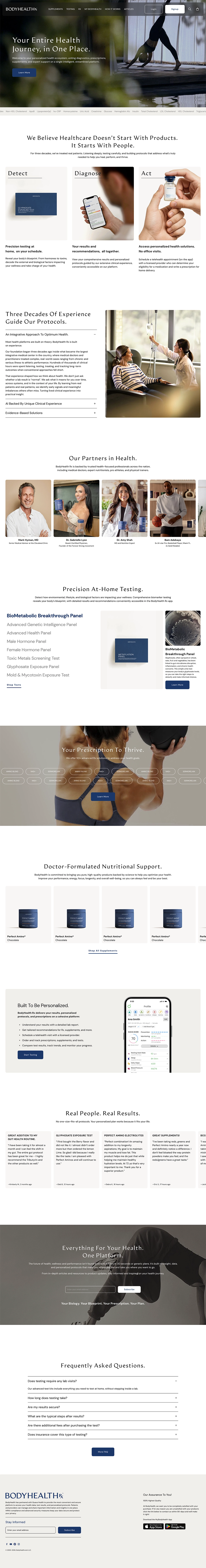 BodyHealthRx homepage live Shopify build